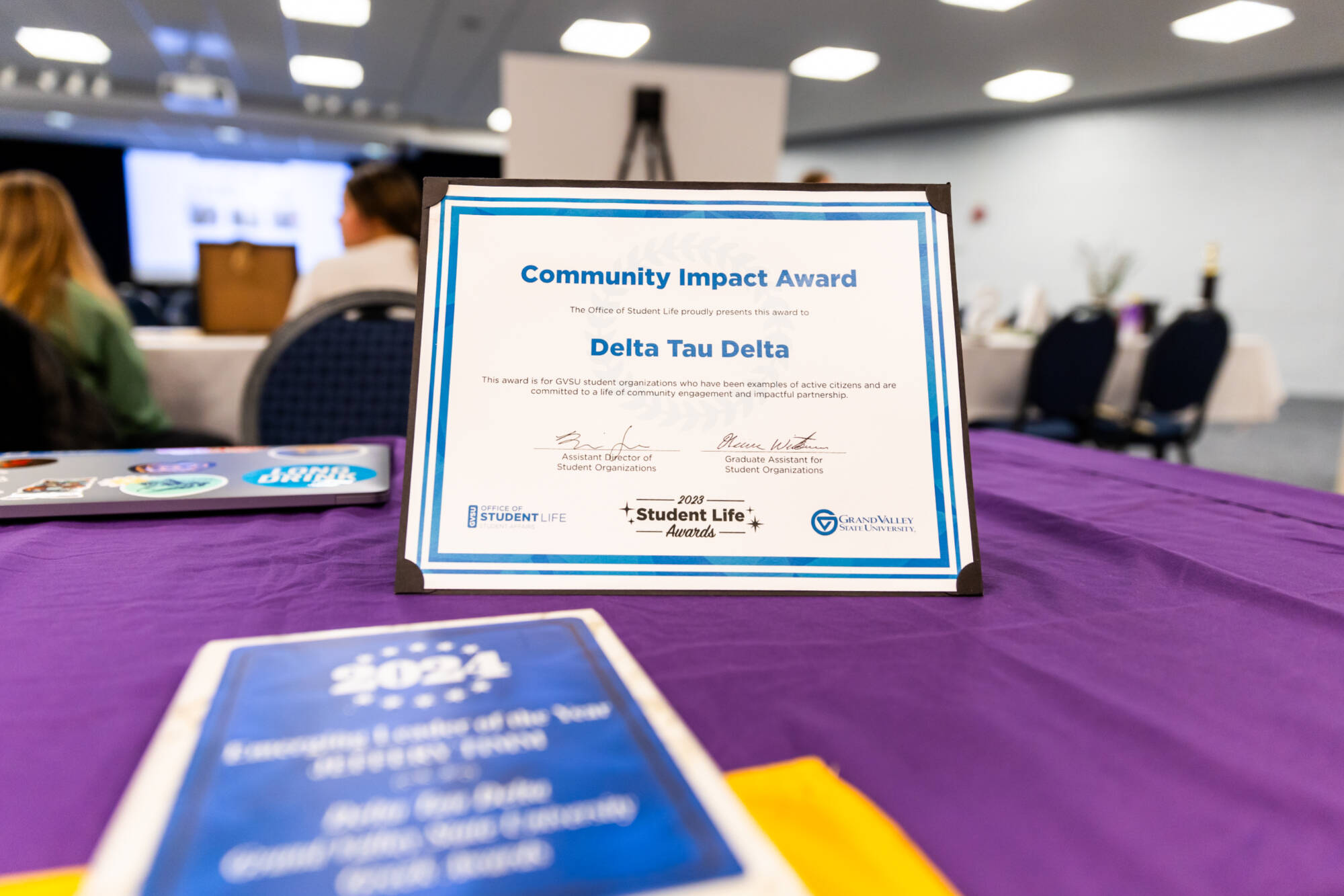 Awards on table
